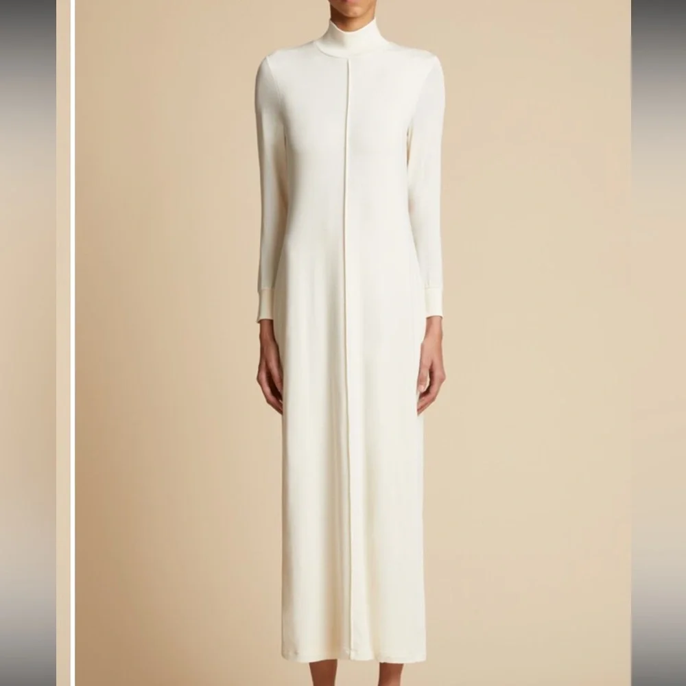 KHAITE The Devon Dress in Cream - Picture 2 of 7